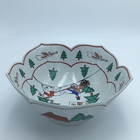 Overjoy Hand-painted Holiday Bowl - Picture 4 of 10